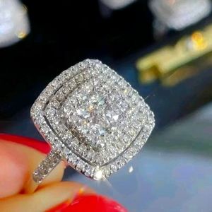 Silver Cushion Halo Ring